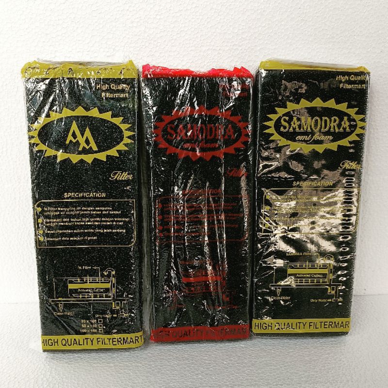 SPON HITAM SAMODRA AA media filter aquarium bio spon penyaring  akuarium