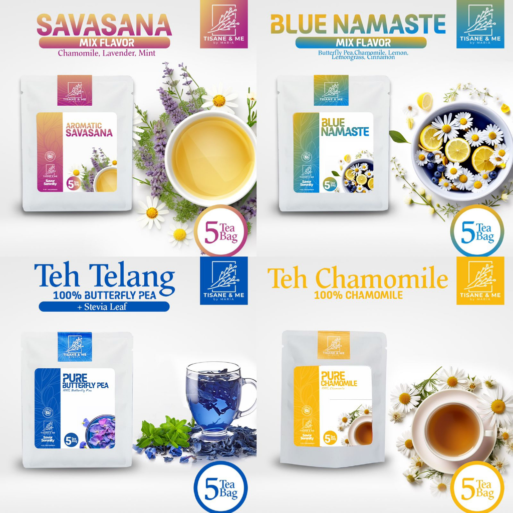 

Paket Lengkap Bundling (Blue Namaste + Pure Chamomile + Pure Telang plus Stevia + Aromatic Savasana)