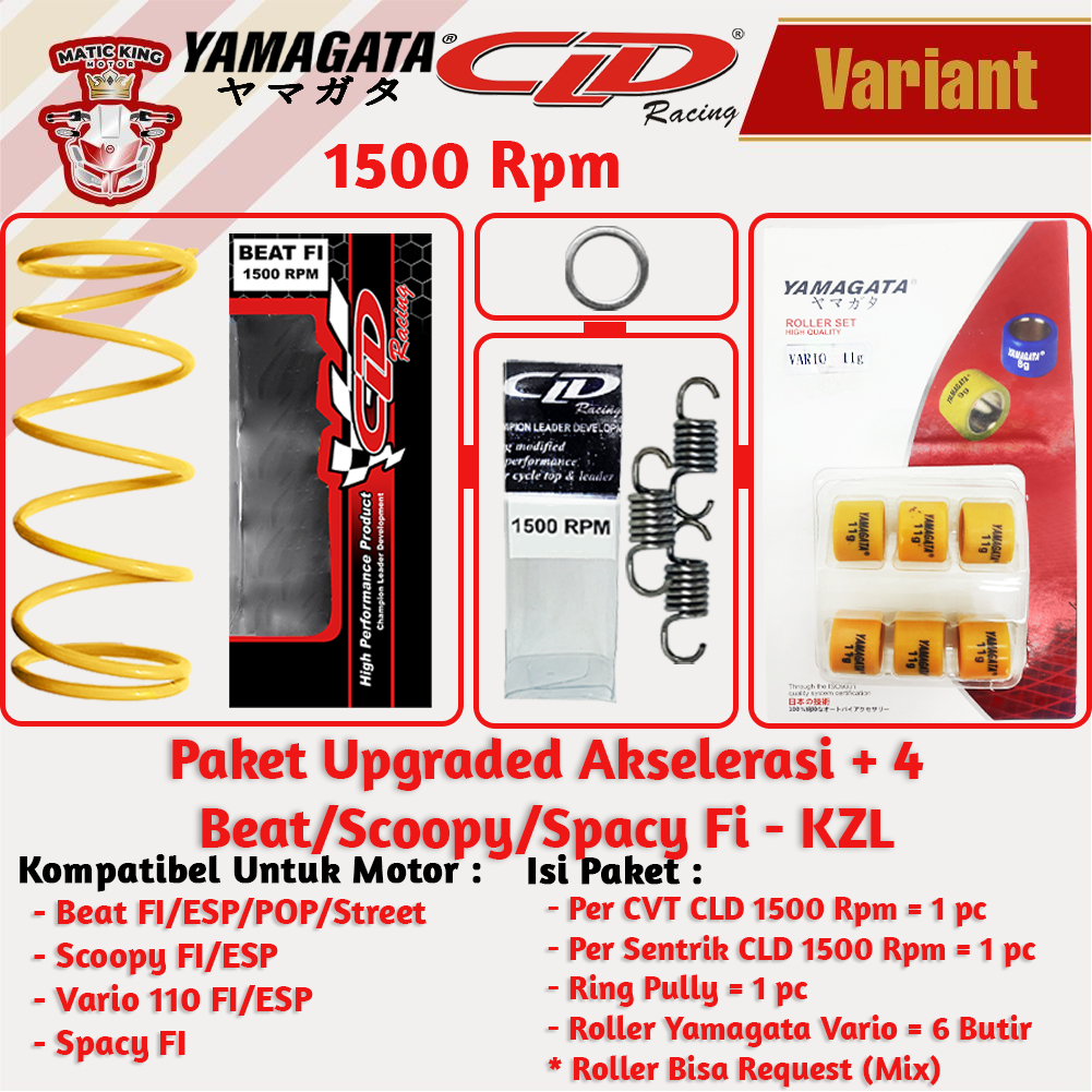 Paket Upgrade Per CVT + Sentrik + Roller Honda Beat Vario Scoopy PCX Genio Deluxe Spacy YAMAGATA CLD 1000/1500 RPM