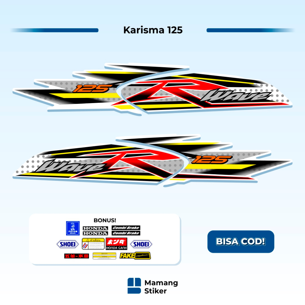 Striping Honda Karisma 125 D Variasi (20) Wave S Thailand i Karisma X Tahun 2002 2003 2004 2005 2006