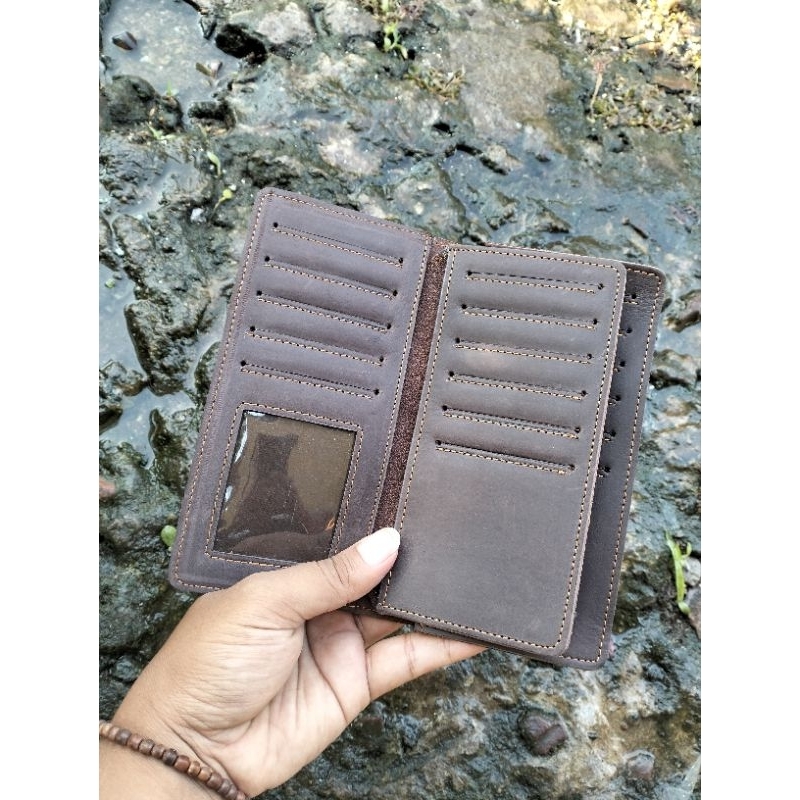 Dompet Panjang keren kulit sapi asli crazy horse