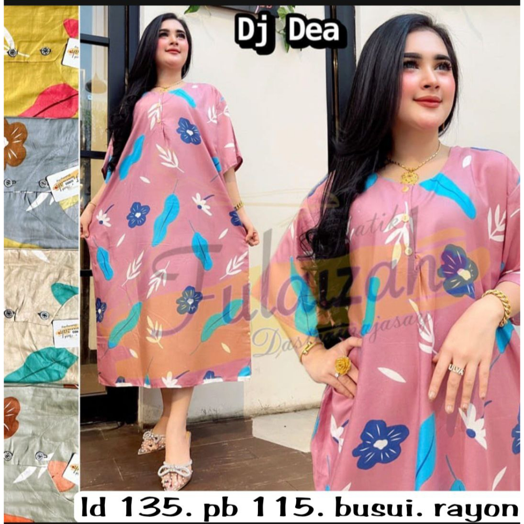 Daster Jumbo kekinian motif GEA busui kancing depan ld 135 pb 115