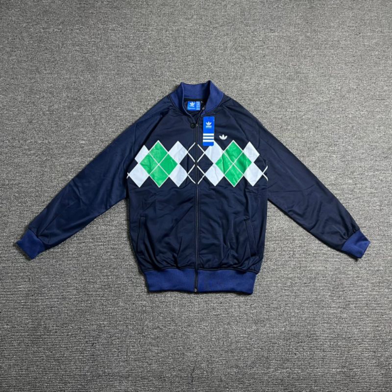 TRACKTOP ADIDAS NAVY VINTAGE FULL TAG LABEL CASUAL