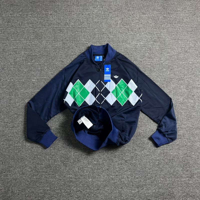 TRACKTOP ADIDAS NAVY VINTAGE FULL TAG LABEL CASUAL