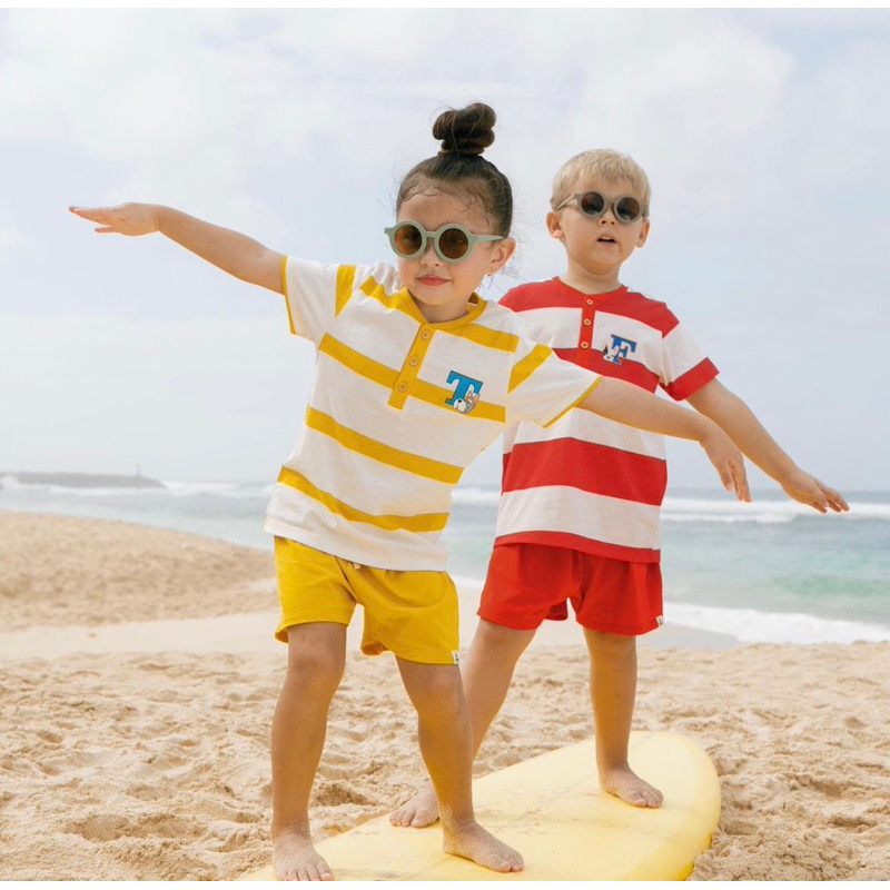 Bohopanna Andy Set 1-14 Tahun Setelan Stripe Sporty Fashion Anak Unisex / Setelan Olahraga Anak