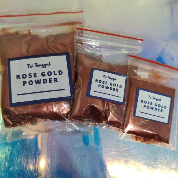 Serbuk Metallic Premium Rose Gold 3gr Powder Kilau Pigmen Metalik Cat Reflektif Tembaga Aluminium Bu