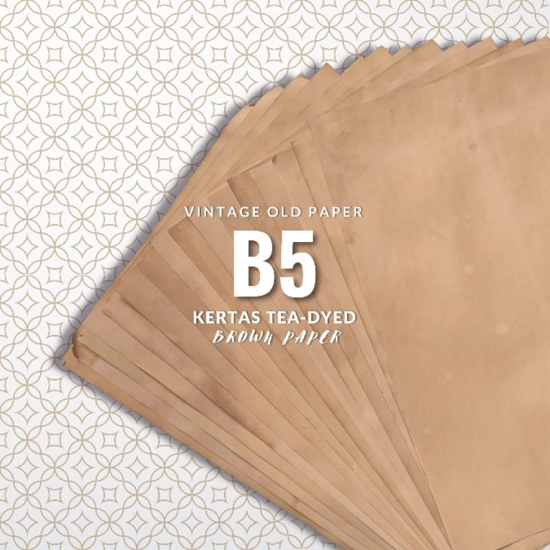 

[DAYOKEU] B5 kertas tea-dyed vintage brown aesthetic paper for journaling kertas scrapbook