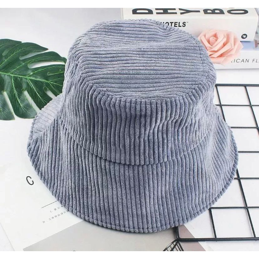 TERBARU!!!Topi Bucket Unisex Bahan Corduroy Import / Bucket Hat Dewasa Pria Wanita Viral Premium Quality