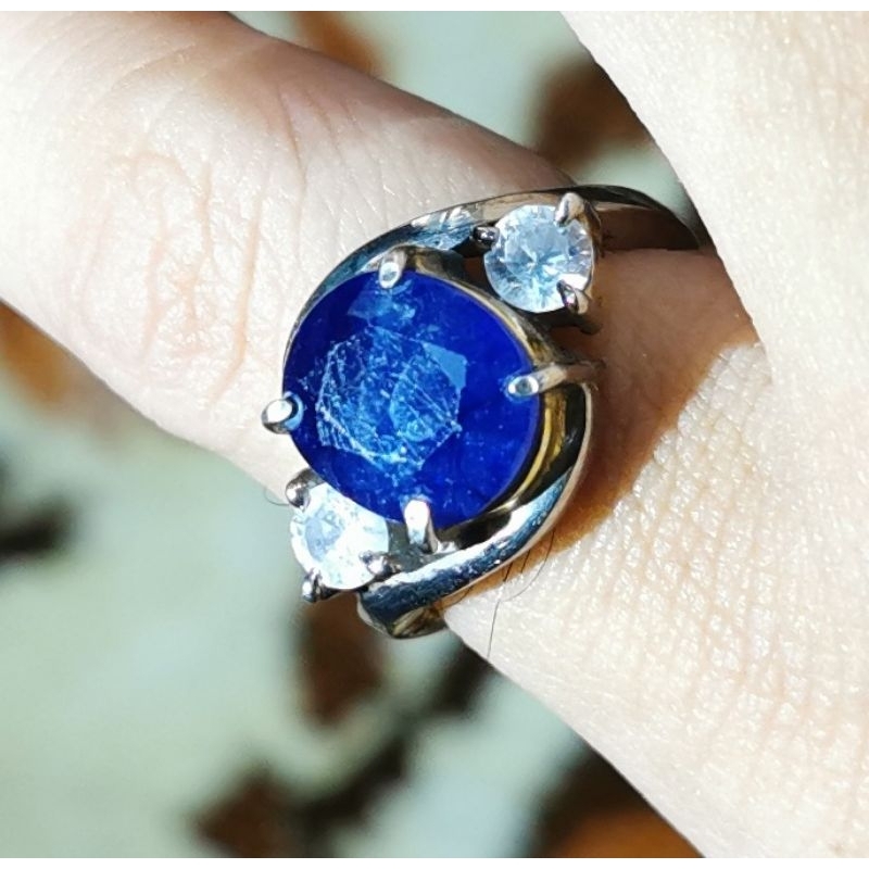 Blue Safir Sapphire Madagascar ring Perak Cewek