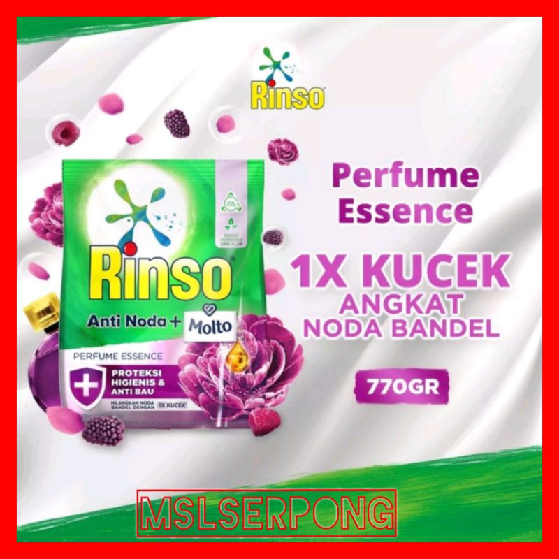 RINSO MOLTO BUBUK PARFUME ESSENCE 770 GRAM / DETERJEN / DETERGEN