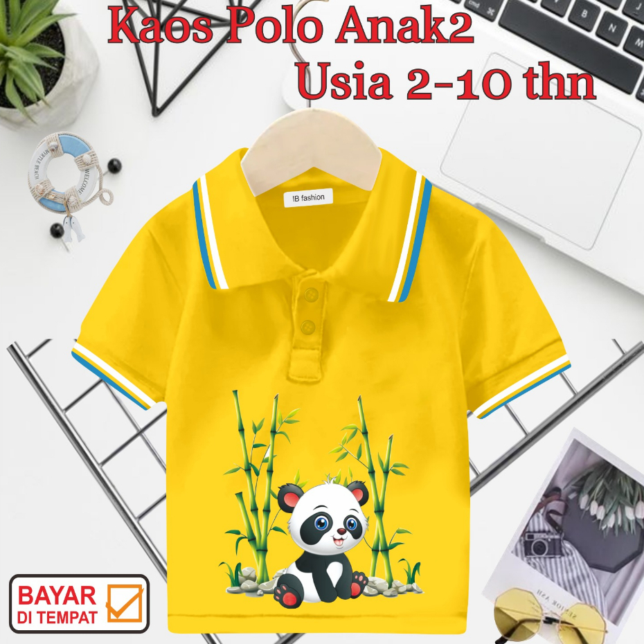 ((IB))KAOS ANAK2 KERAH POLO/PANDA DIGITAL SABLON