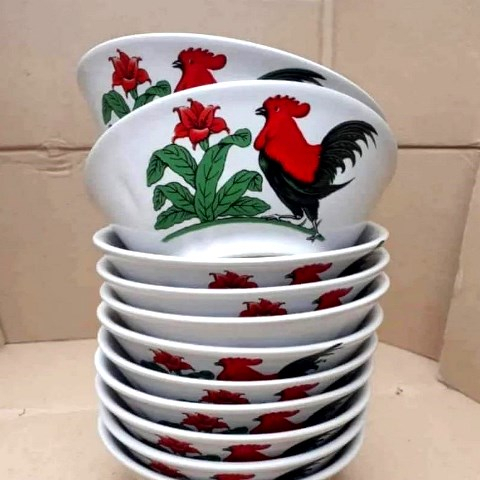 (2BIJI) Mangkok Ayam Jago Keramik Lucky / Mangkuk Ayam Kaca / Mangkok Bakso Soto Mie Ayam / Mangkok 