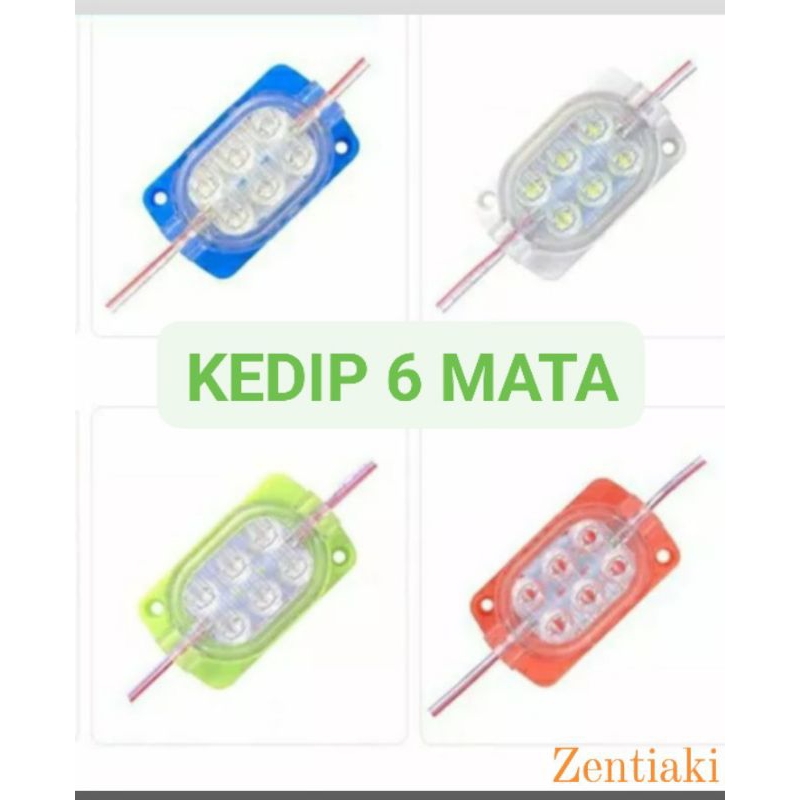 lampu led  kedip tanpa modul otomatis ultrasonic 6 mata