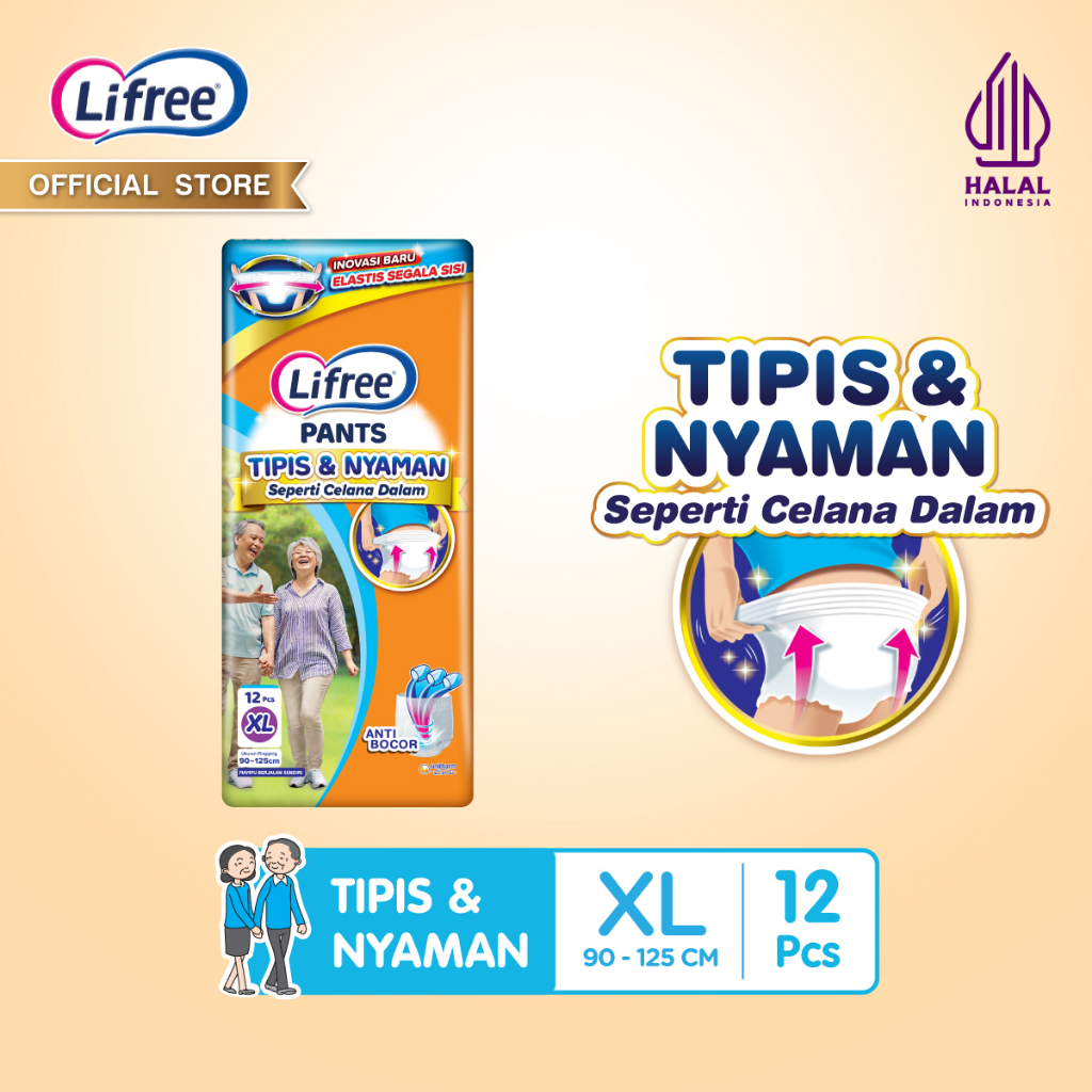 Lifree Popok Dewasa Celana Tipis &amp; Nyaman Bergerak - XL 12