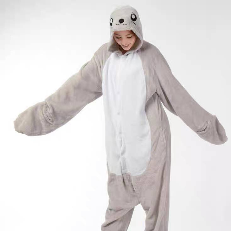 BAJU ONESIE KOSTUM SINGA LAUT SEA LIONS ABU ABU PIYAMA COSPLAY KIGURUMI IMPOR