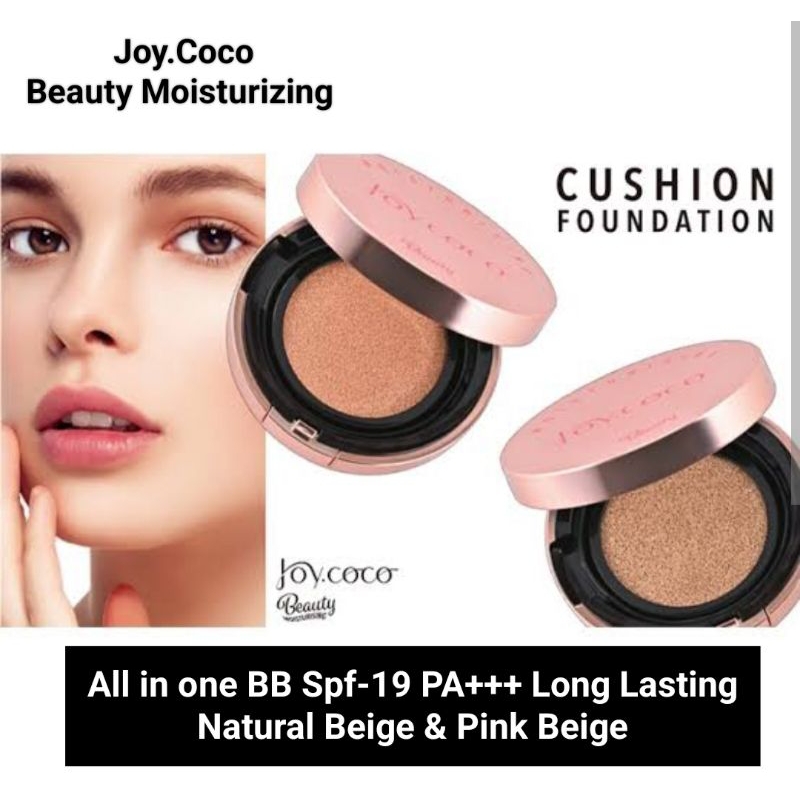 Joy Coco Cushion Foundation SPF-19 PA+++ UV Beige Natural & Pink Natural
