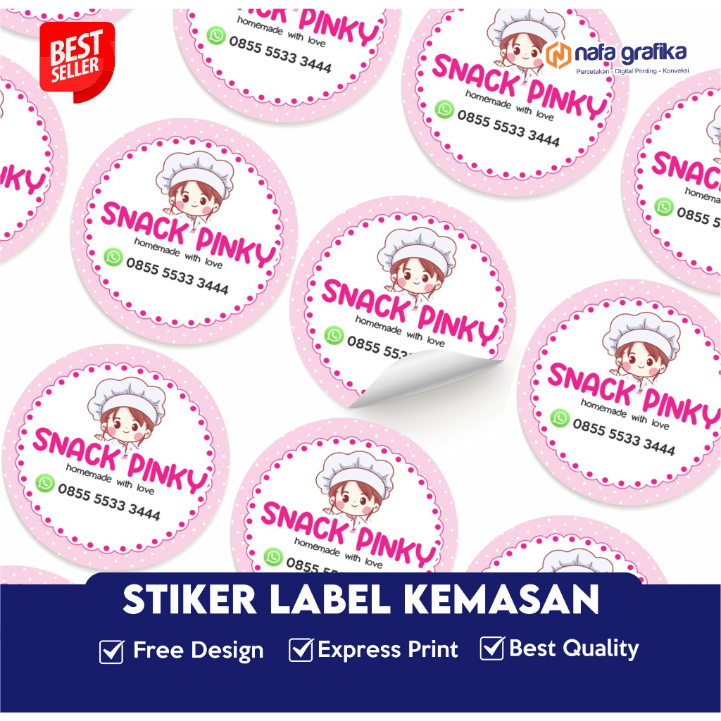 

Sticker Bulat Murah Custom Gambar Logo Cetak Label Stiker Makanan Toples Botol Kemasan Cutting