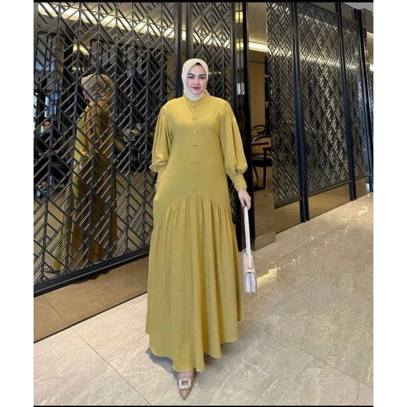 LEVIRA DRES - CRINKLE - DRES ELEGAN - PAKAIAN WANITA - BISA COD