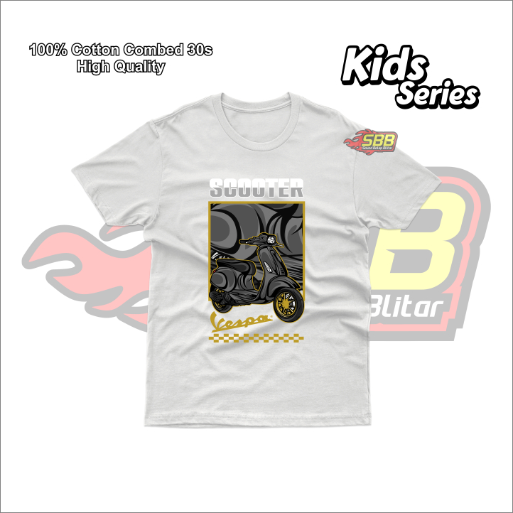 Baju Kaos Anak Motor Scooter Katun Distro