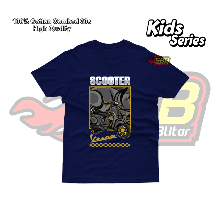 Baju Kaos Anak Motor Scooter Katun Distro