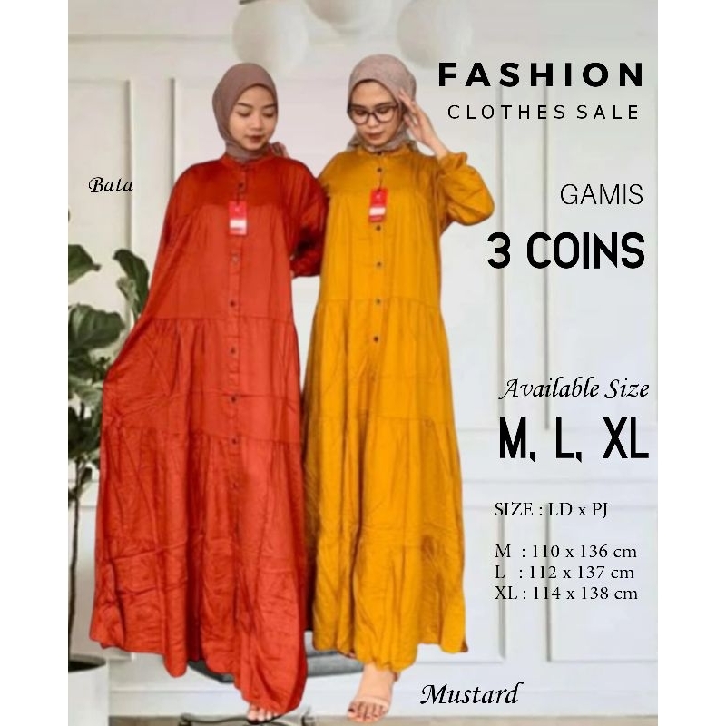 Gamis 3 Coins susun original