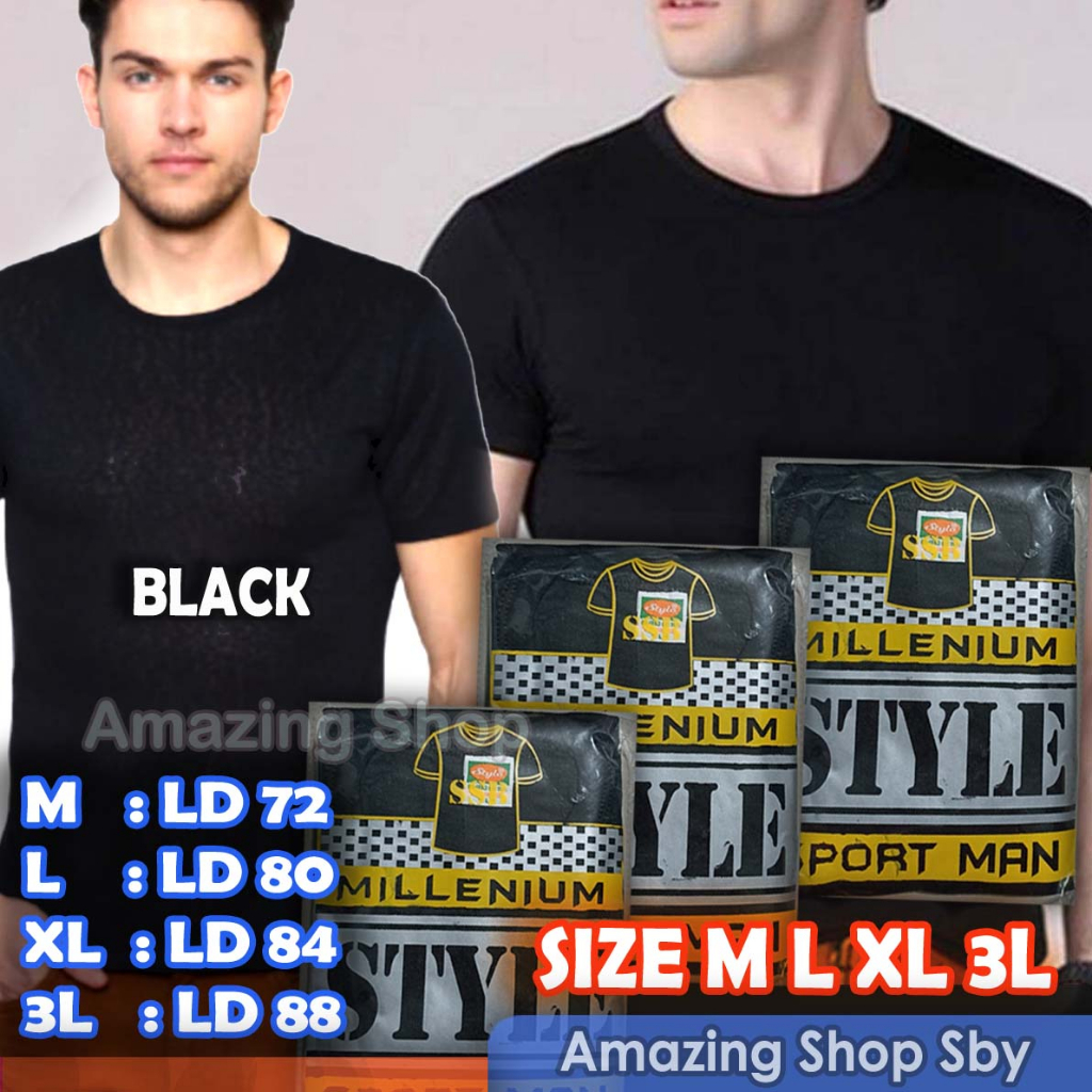 Kaos Oblong Pria Lengan Pendek Polos Putih Hitam Size M L XL 3L Nutex Arditex Style Murah