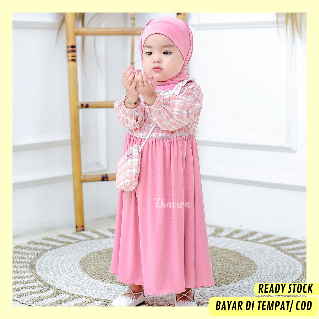 Kya Gamis  Ameena Bayi Anak Perempuan Set Hijab Umur 6bulan  5 Tahun Gratis Tas Cantik by ZHAVIRA