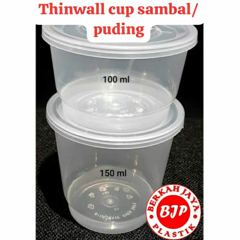 Thinwall cup sambal / puding agar jelly 100 ml 150 ml
