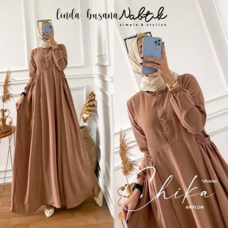 Gamis Chika Nabtik Airflow Jumbo Kekinian