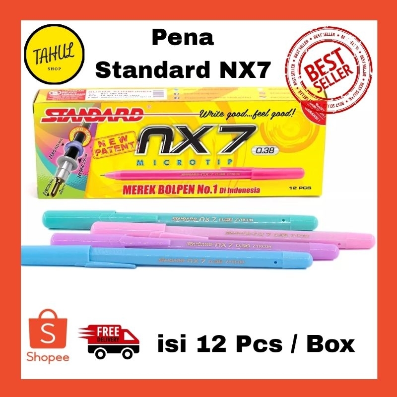 12 PCS  Standard Pen - NX7 0.38 Isi 12 pcs / box ( Pulpen, Pena, Ballpoint ) / Pena Standard NX7