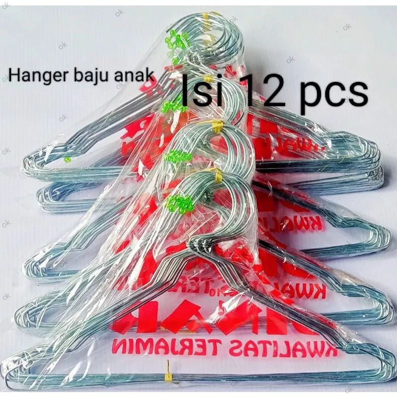 hanger kawat anak 12pcs / hanger anak anti karat / hanger anak besi