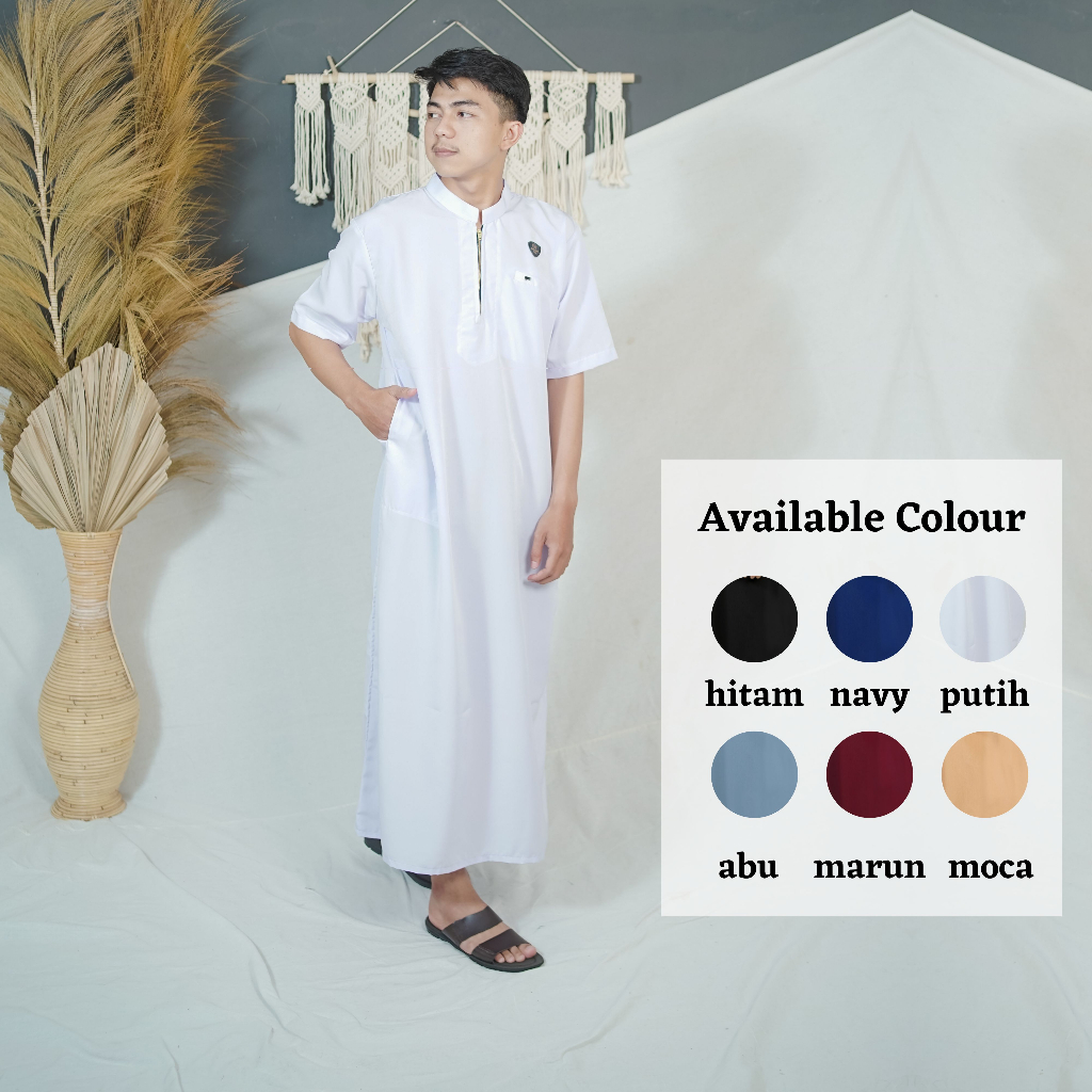 JUBAH PRIA DEWASA PREMIUM EL-BILAL / JUBAH PRIA LENGAN PENDEK gamis cowok premium import FREE PECI