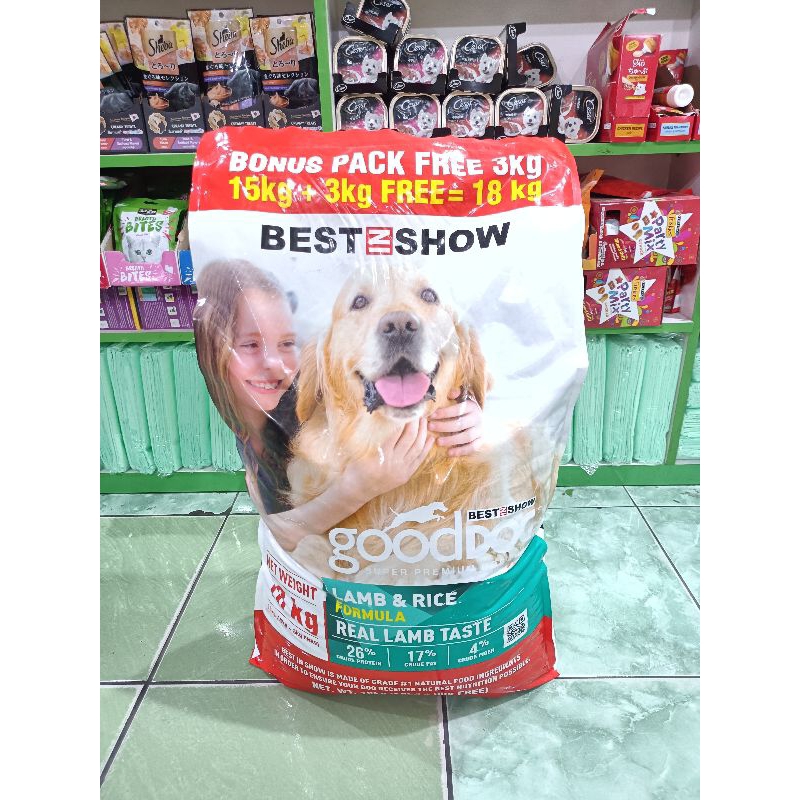 EKSPEDISI BEST IN SHOW LAMB &amp; RICE 15KG + FREE 3KG/ MAKANAN ANJING/ BEST IN SHOW