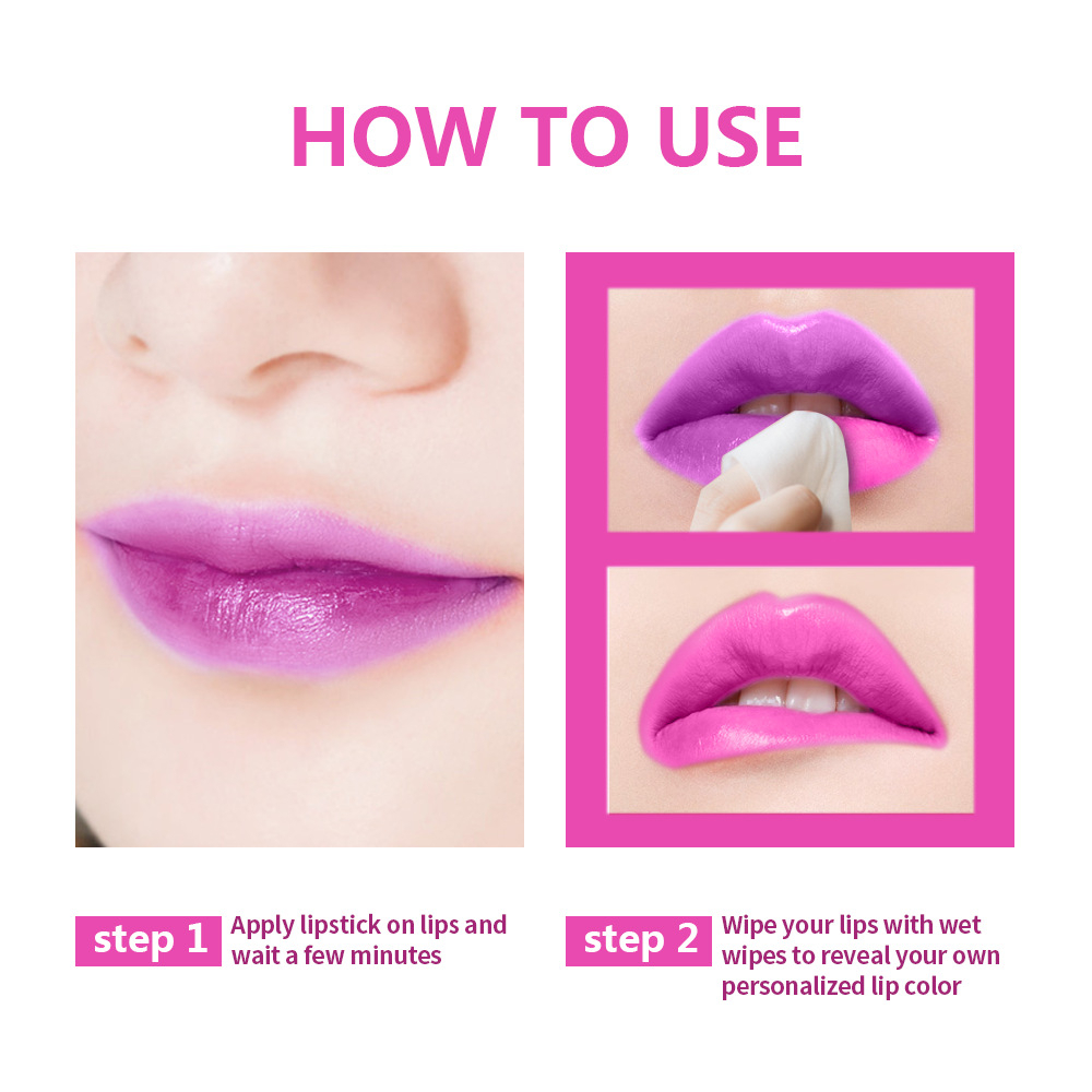 （COD）Lipstik pengubah suhu matte air kotak tidak mudah menempel cangkir pengubah warna lipstik DIY satu dua warna lipstik lipstik matte lipstik korea lipstik murah lipstick