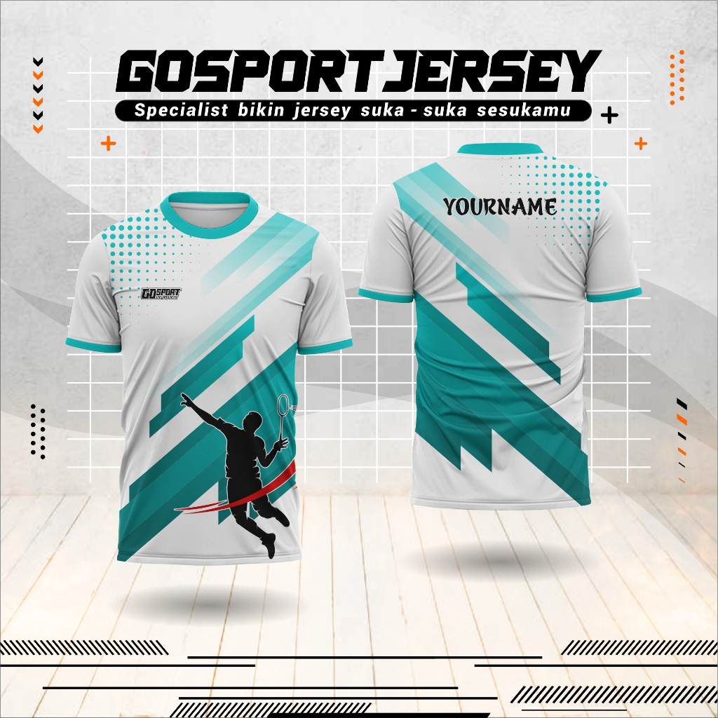Jersey Badminton Pria Wanita Custom Full Printing, Jersey Bulu Tangkis Original Premium Bebas Pilih 