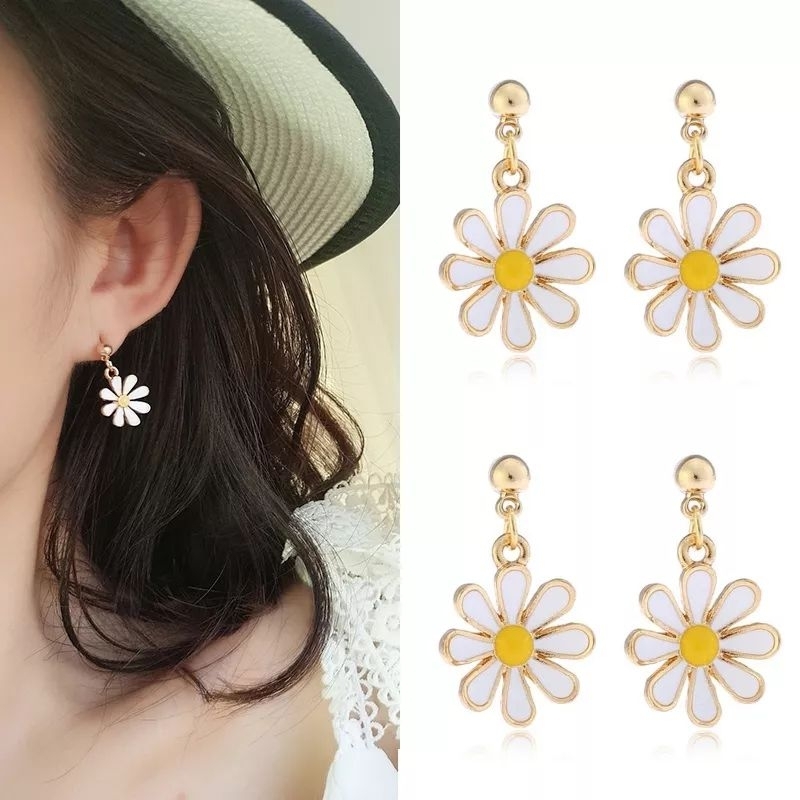 Anting Klip Daisy Tanpa Tindik/Anting Jepit