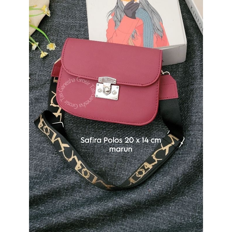 Safira Polos Slingbag Ganesha Tas Selempang Dan Bahu Wanita