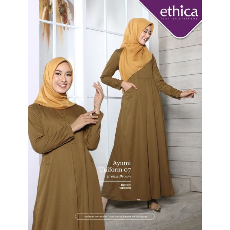 Gamis Bunda Gamis ASN/PNS ETHICA AYUMI UNIFORM 07 BRONZE BROWN