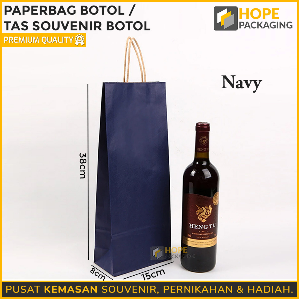 Paperbag Botol Wine / Tas Kertas Size : 38x15x8cm Tas Paperbag Souvernir Botol Minum  Kantong Kertas Warna Warni