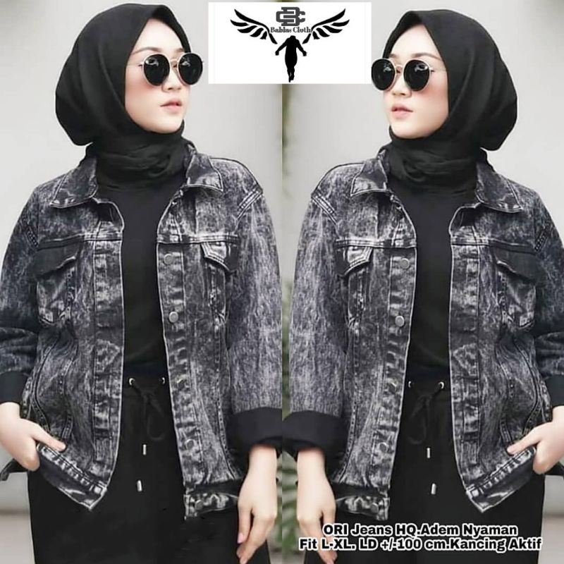 Jaket Wanita Jeans Biondy Biondy Kekinian // Jaket Jumbo XXL