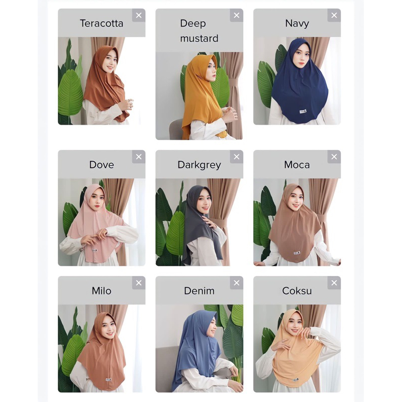 Paket Usaha Combo 10 Pcs Daily Hijab Instan Size L/Jumbo