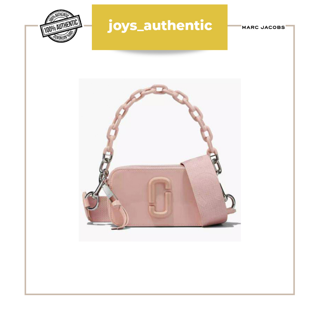Tas Wanita Marc Jacobs The Patent Leather Snapshot Camera Bag in Rose with Chain Handle Woman Bag Au