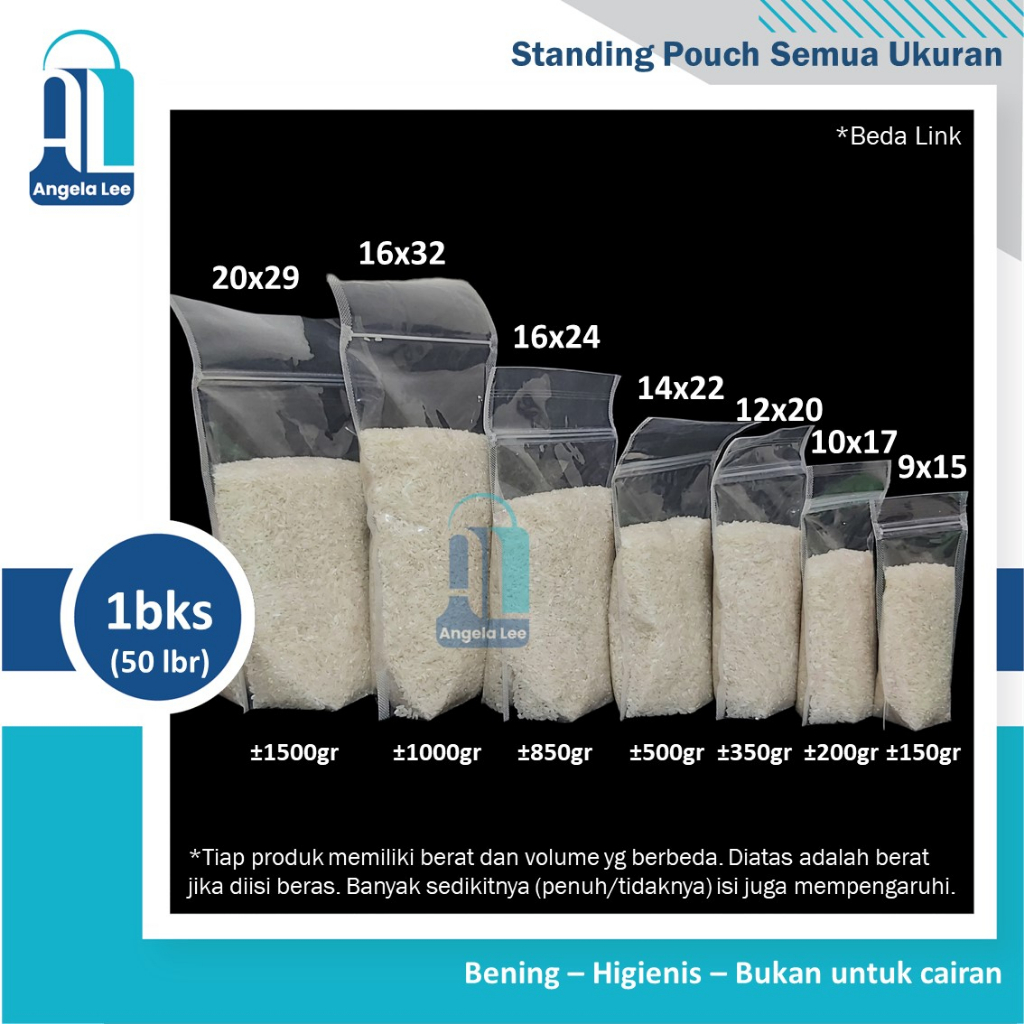 Standing Pouch 10x17 / Plastik Klip Ziplock Kemasan Berdiri Bening