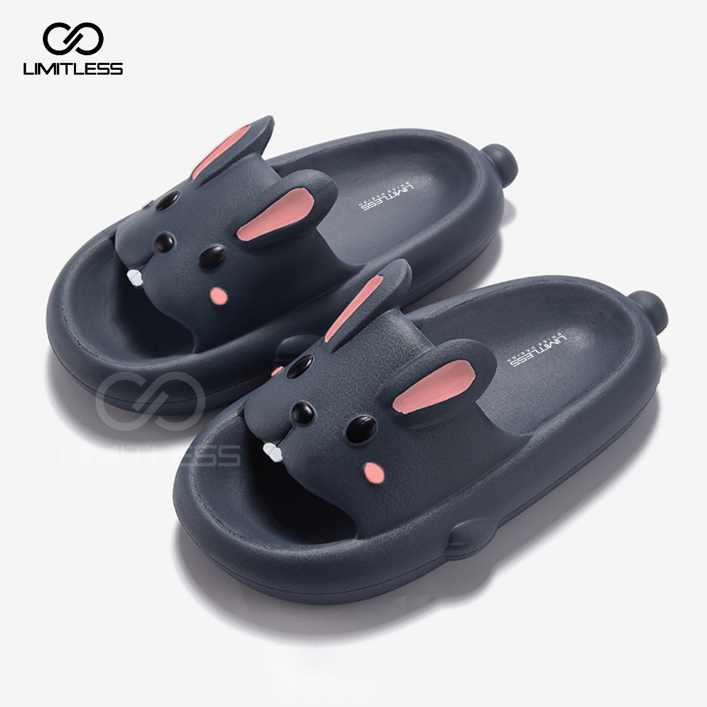 Sandal Rabbit Dewasa Selop Wanita Empuk Outdoor Sendal Wanita Kelinci Karakter Korean Style Terbaru 2023 Casual Kekinian