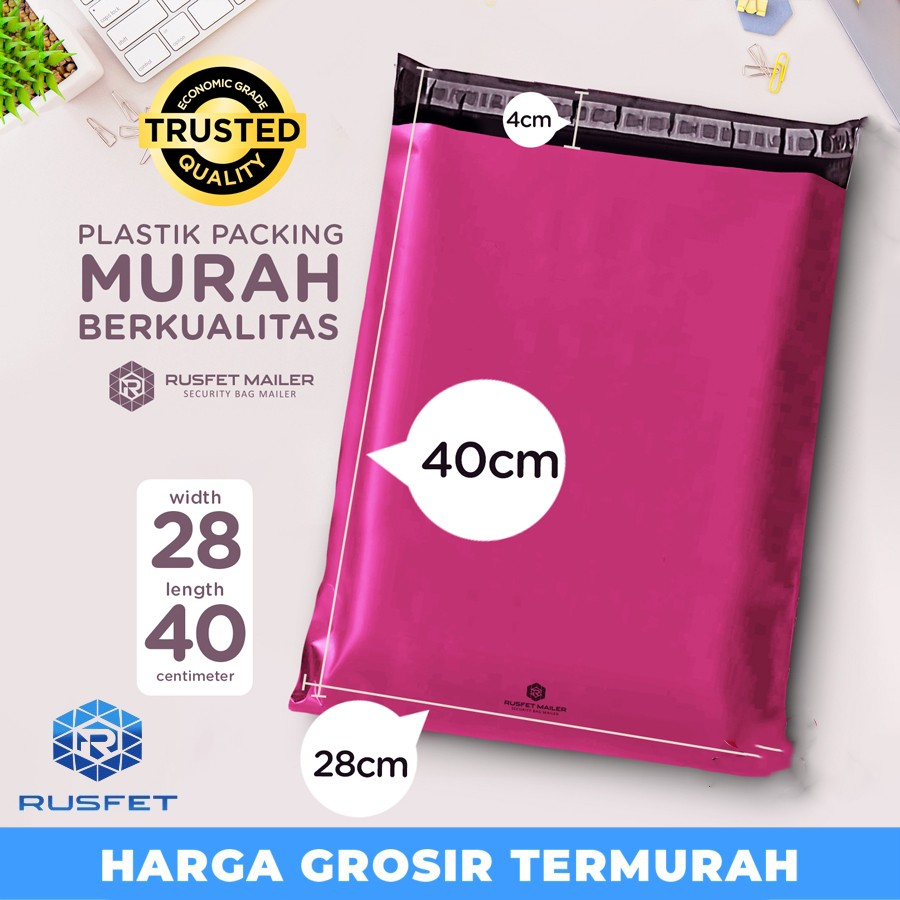 

Plastik Polymailer Pack LOW COST 28x40cm Amplop Polimailer PINK Rusfet