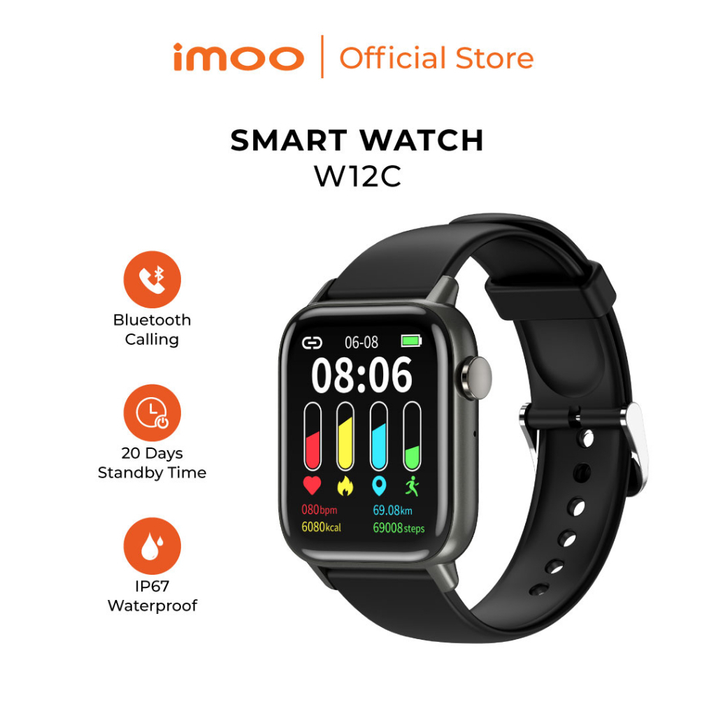 OLIKE W12C SMARTWATCH BLUETOOTH CALL TOUCH WATERPROOF FITNES TRACKER OLIKE JAM TANGAN PINTAR W12C