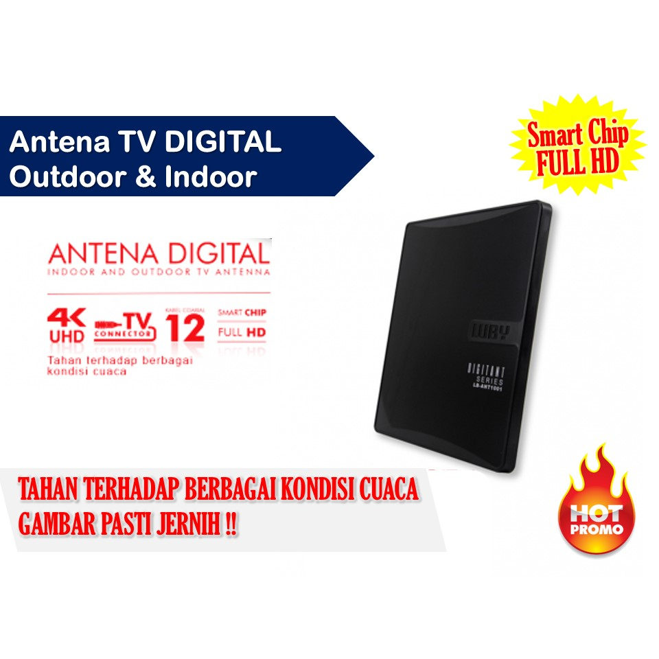 Antena Tv Digital Indoor Outdoor Terbaik Jernih Antena Tv Digital Luby 1001 Untuk Semua Jenis Tv Led