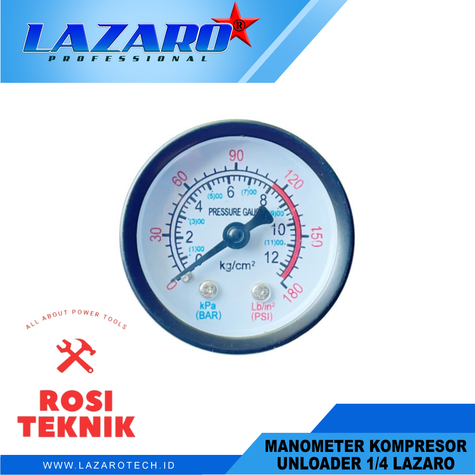 Manometer kompresor unloader 1/4 lazaro