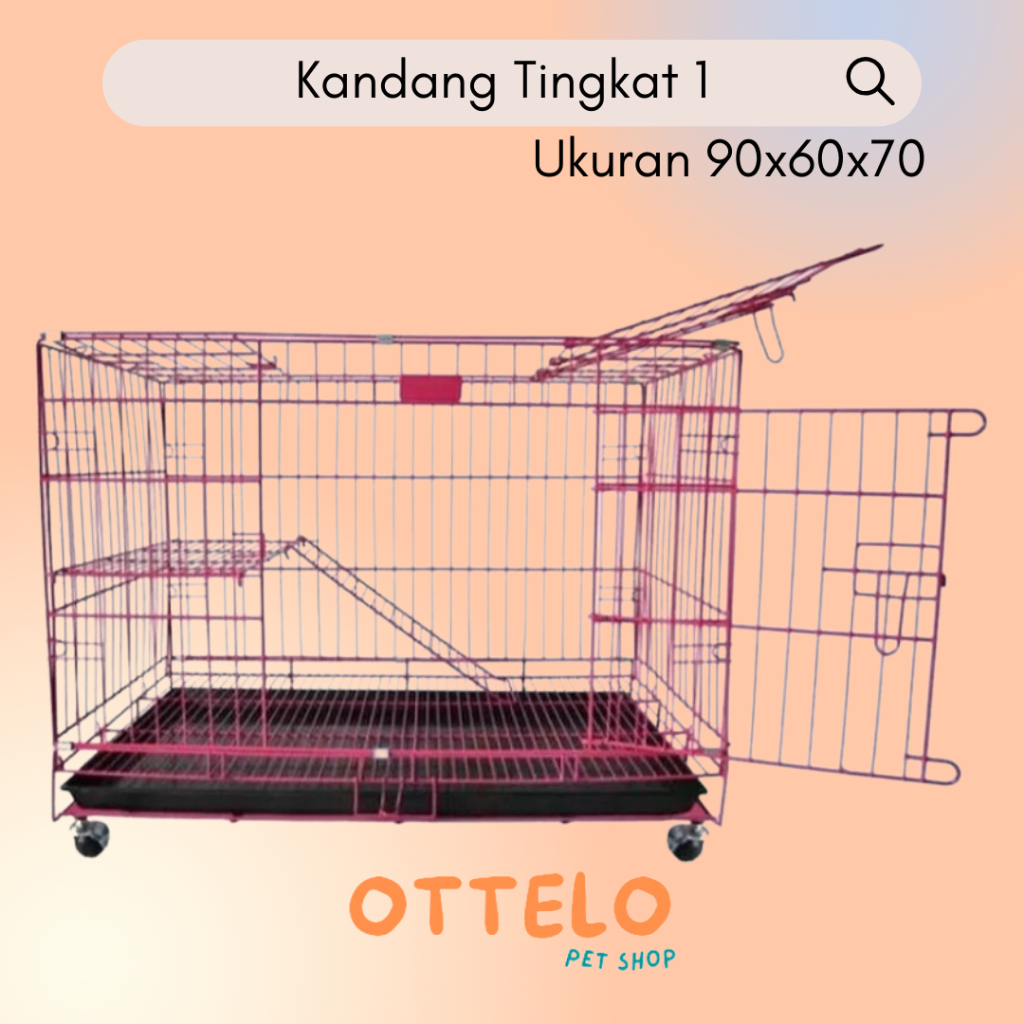 Kandang Kucing Tingkat 1 ukuran 90 x 60 x 70