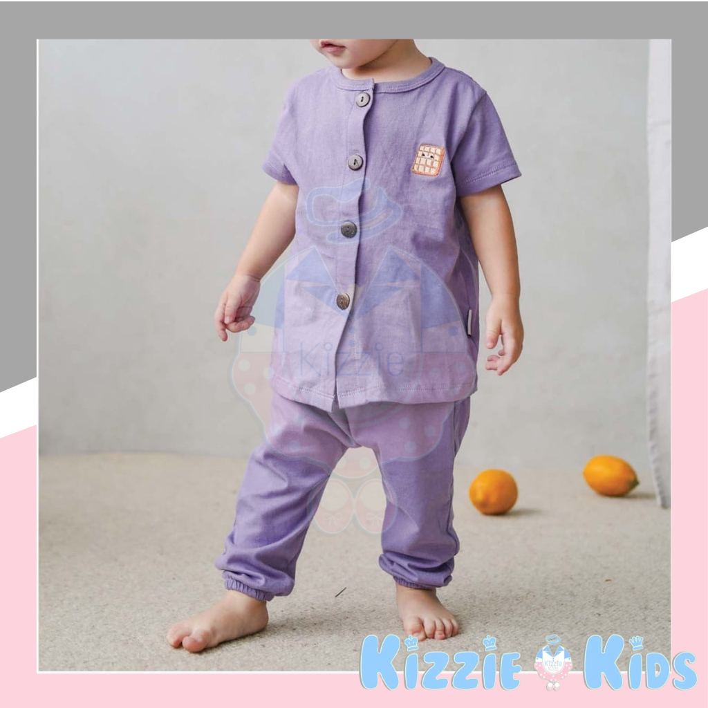 Mooi Setelan Piyama Bayi Button Pajamas PENDEK PANJANG